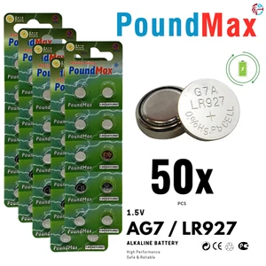 PoundMax AG7 LR927 Batteries 1.5v Alkaline Button Cell Battery - 50 Count - Picture 1 of 9