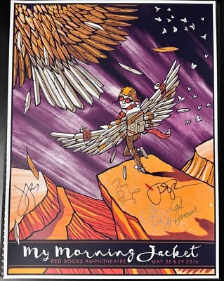 My Morning Jacket Red Rocks 16' Poster SE S/N #321/550 - Band Autographed - Image 1 of 2