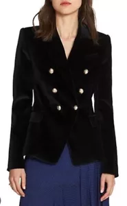 Camilla & Marc Black Velvet Dimmer Blazer Size AU 6 Corporate Office RRP $795 - Picture 1 of 16