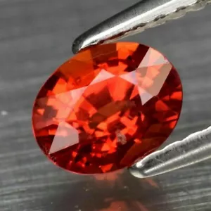 0.75 Ct Zafiro Natural Naranja Rojizo Origen, Tanzania Claridad VS.(Ver video) - Imagen 1 de 2