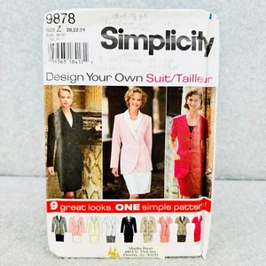 Simplicity 9878 Übergröße Anzug Jacke und Rock fehlt Gr. 20 24 Schnittmuster - Bild 1 von 4