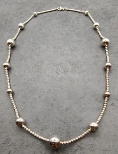 Einzigartig Nachlass Milor Italien 950 fein Sterlingsilber Perlen Bahnhof Halskette 20" - Bild 1 von 9