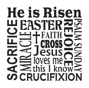 Easter Spring STENCIL12x12 He is Risen Faith Cross Psalm Sunday for signs crafts - Picture 1 of 1