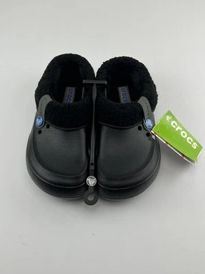 НОВЫЙ! Унисекс Crocs Blitzen ll с подкладкой расслабленный сабо искусственного меха черный M6 W8 - Изображение 1 из 4