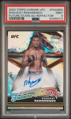 2024 TOPPS CHROME UFC FUTURE STARS AUTO #FSASRA SHAVKAT RAKHMONOV /150 PSA 9 - Image 1 of 4