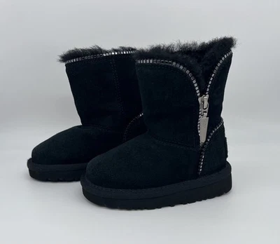 Cremallera plateada lateral negra UGG para niñas talla 6 Foto 1 de 4