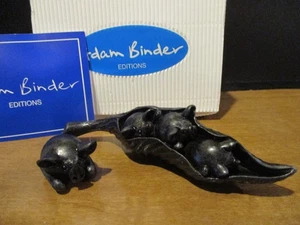 Harmony Kingdom Artist Adam Binder Ebony Three Little Pigs UK Made LE 150 RARE - Picture 1 of 4