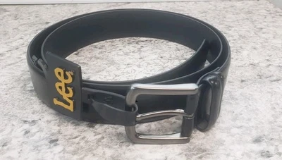 Cinto masculino Lee 44/46 LE-BE82038X couro ligado feito pelo homem novo com etiquetas preto - Imagem 1 de 4