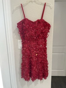 Scala Red Sequin Party/Club Dress Short Mini Dress Size 6 - Picture 1 of 20