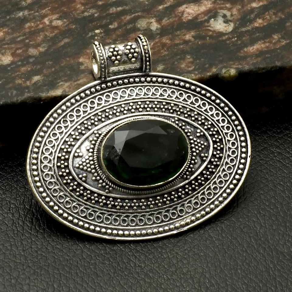Green Onyx Gemstone Ethnic Handmade Pendant Jewelry Gift For Women 1.8" AP-29480 - Image 1 of 1
