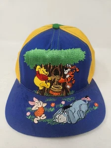 Vintage Winnie the Pooh Hat 90s Color Block Snapback Cap Disney Tigger Piglet - Picture 1 of 6