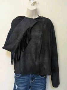 Camicetta Shyanne Western Moto con frange donna taglia L nera manica lunga - Foto 1 di 12