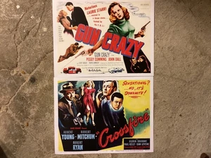 GUN CRAZY/CROSSFIRE 11x14 LOBBY CARDS ON ARCHIVAL PAPER - Picture 1 of 1