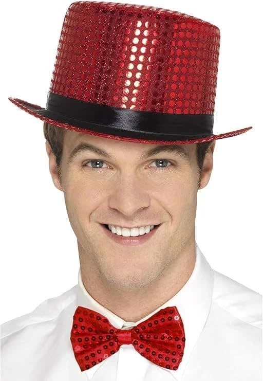 Adult Red Sequin Top Hat - Image 1 of 1