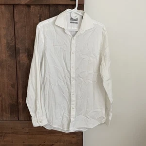 Michael Kors Men's Medium Dress Shirt 15.5 32-33 White Slim Fit Stretch - Picture 1 of 8