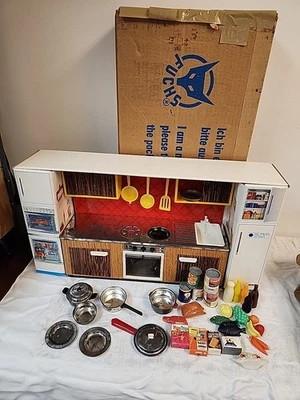 VTG  SUPER STAR Martin Fuchs Tin Cardboard Kitchen Unit  Accessories Barbie Size - Image 1 of 4