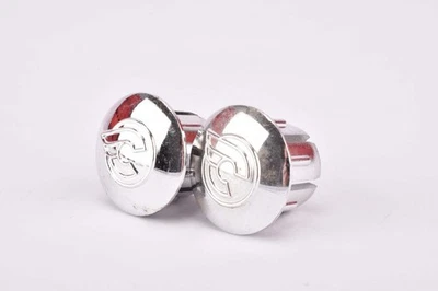 NOS Silver Cinelli winged logo handlebar Barend Plugs - Bild 1 von 4