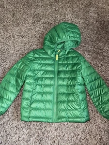 Primary Kids Kelly Green Lightweight Hooded Puffer Jacket Size 5 - Picture 1 of 3
