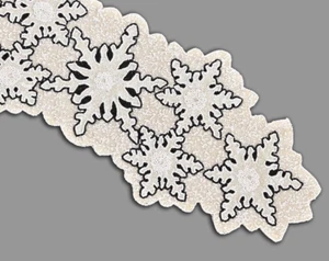 Snowflakes Beads Table Runner Christmas Table Runner Designer Tableware 13X36 In - Picture 1 of 10