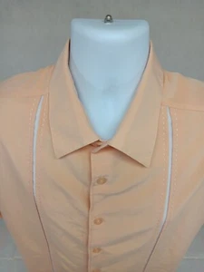 Cubavera Mens XLT Orange Short Sleeve Button Shirt - Picture 1 of 14