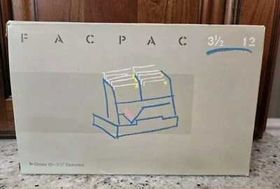 РЕДКИЙ ВИНТАЖНЫЙ новый в коробке FACPAC 3,5 «микро флоппи-дисковода чехол для хранения - держит 12 дисков - Изображение 1 из 4