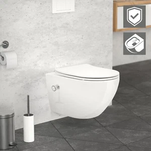 Spülrandloses WC Hänge WC Softclose Nano-Beschichtung Deckel Bidet-Funktion lang - Bild 1 von 10