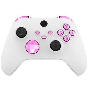 Controller Xbox Series X/S rosa cromato kit ricambio pulsante pieno ABXY D-Pad - Foto 1 di 7