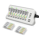 Ebl 16X Aaa 1100Mah Ni-Mh Rechargeable Batteries Slot + Battery Charger Dual Usb