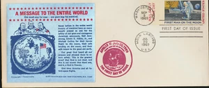 C76 Moon Landing FDC Schoen caché metálico doble cancelación UA Apollo 11 correo TEMPRANO - Imagen 1 de 1
