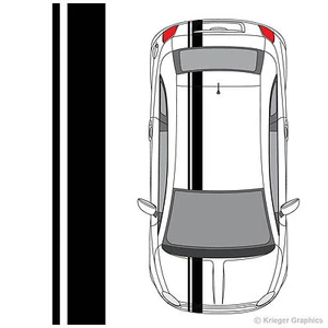 Single Offset Rally Racing Stripes 3M Vinyl Stripe Decals for Fiat 500 - Picture 1 of 7