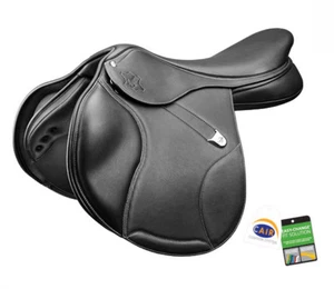Bates Elevation + Luxe Close Contact Adjustable CC Jump Saddle CAIR Black/Brown - Picture 1 of 6