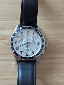 Victorinox Swiss Army 241126 Tachymeter Chronograph Silver Dial Date Men's Watch - Picture 1 of 1