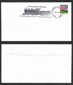 SD)1998 USA ON TRAINS, CENTENARY OF THE LONG ISLAND TRAIN STATION, FLAG AND FIEL - Picture 1 of 1