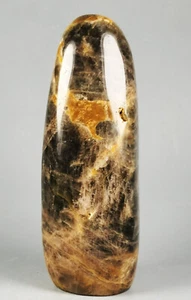 Amazing Black MOONSTONE Crystal Polished Standup Orbicular Reiki Statue - Picture 1 of 12