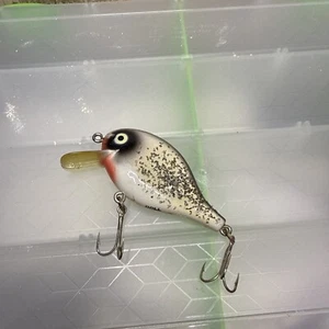Vtg Thompson Doll Top Secret Small White w/Glitter Sides Crankbait Fishing Lure - Picture 1 of 6