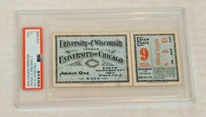 Vintage 1924 FULL Football Ticket PSA Slabbed Wisconsin Chicago Maroons Stagg - Picture 1 of 2