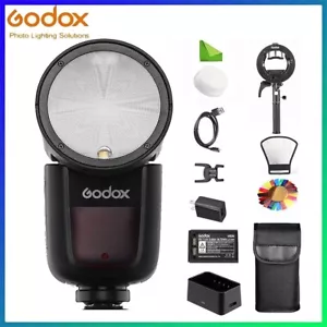 Godox V1-N Round Head Camera Flash Speedlite TTL 2.4G Speedlight for Nikon + S2 - Picture 1 of 12