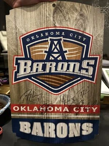 Rare Oklahoma City Barons Wall Art with 5 Player Autographs - Picture 1 of 4