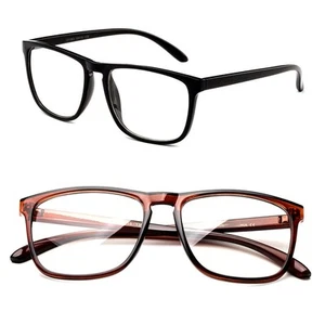 Gafas clásicas retro transparentes con marco cuadrado de color liso sin logotipo - Imagen 1 de 13