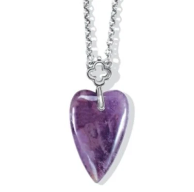 NWTag Brighton TOLEDO WITH LOVE AMETHYST Heart Pendant Necklace MSRP $98 - Image 1 of 4
