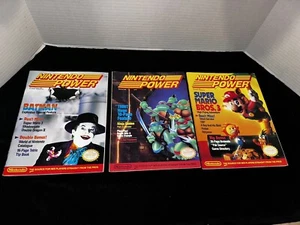 3 Vintage Nintendo Power Magazines Super Mario Bros 3, Batman, TMNT - Foto 1 di 19