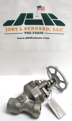 SAMSHIN LIMITED, 1" 800 SW , F304L , Y-ANGLE GLOBE VALVE, w/ HANDWHEEL, SURPLUS - Image 1 of 4