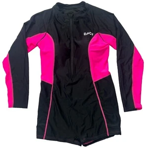 Daci Women Rash Guard Long Sleeve One Piece Swimsuit Zipper Surfing Bathing L - Picture 1 of 8