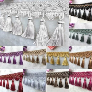 1M Pom Pom Curtain Tassel Fringe Trims Fabric DIY Ribbon Sewing Upholstery Decor - Picture 1 of 22
