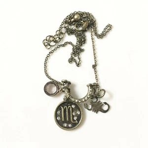 Urban Outfitters SCORPIO Zodiac Necklace brass gold tone star sign pendant - Picture 1 of 4
