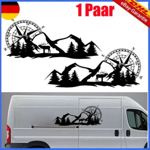 1Paar Kompass Aufkleber Wohnmobil Wohnwagen Camper Reisen Urlaub Camping Caravan - Bild 1 von 23