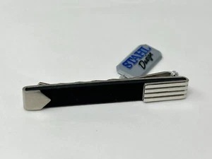 STAHL Designs Stainless Steel Black Rubber Inlay Made in Germany 2.5" Tie Clip - Picture 1 of 6