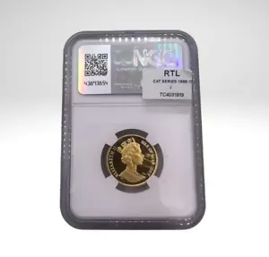 Cat Series 1989 ISLE OF MAN G1/5C Persian MS 69 1/5 oz Gold - Picture 1 of 3