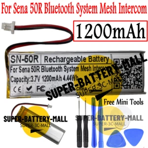3.7v 1200mAh Rechargeable Battery For Sena 50R Bluetooth System Mesh Intercom - Picture 1 of 2