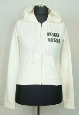 HOLLISTER SWEAT À CAPUCHE FEMME ZIP CRÈME TAILLE S COMME NEUF ..s - Photo 1/4